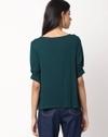 Boat-Neck Top with Puff Sleeves