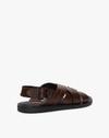 Cross-Cross Leather Sandals with Buckle Fastening