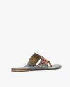Embroidered Toe-Ring Flat Sandals