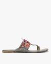 Embroidered Toe-Ring Flat Sandals