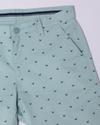 Micro Print Flat-Front Shorts
