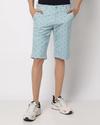 Micro Print Flat-Front Shorts