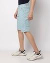 Micro Print Flat-Front Shorts