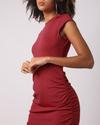Round-Neck Ruched Bodycon Dress