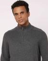 Men Ribbed Half-Zip Regular Fit Pullover