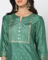 Women Foil Print Straight Kurta & Patiala Set
