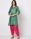 Women Foil Print Straight Kurta & Patiala Set
