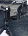 Men Heavily Washed Cropped Fit Jeans
