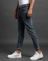 Men Heavily Washed Cropped Fit Jeans