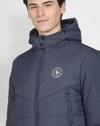 Men Regular Fit Zip-Front Hooded Puffer Jacket