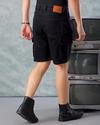 Men Denim Regular Fit Cargo Shorts