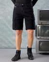 Men Denim Regular Fit Cargo Shorts
