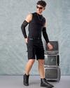 Men Denim Regular Fit Cargo Shorts