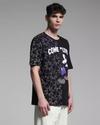 Men Mickey Collection Print Oversized Cotton Round-Neck T-Shirt