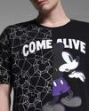 Men Mickey Collection Print Oversized Cotton Round-Neck T-Shirt