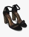 Embellished Ankle-Strap Chunky Heels