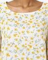 Floral Print Top with Bishop Sleeves
