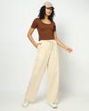 Women Ribbed Scoop-Neck Crop Fit Top