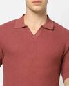 Men Flat Knit Regular Fit Polo T-Shirt