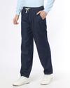 Mid-Rise Straight Jeans with Elasticated Drawstring Waist