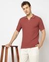 Men Flat Knit Regular Fit Polo T-Shirt