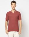 Men Flat Knit Regular Fit Polo T-Shirt