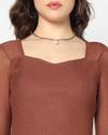 Women Square-Neck Bodycon Dress