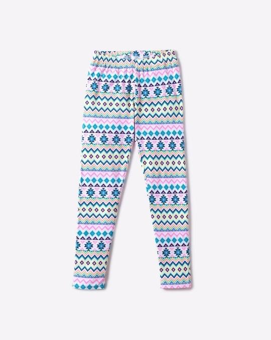 Aztec Print Leggings with Elasticated Waist