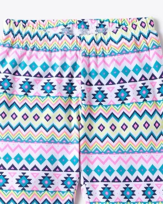 Aztec Print Leggings with Elasticated Waist