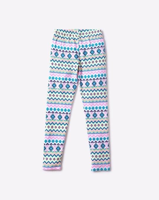 Aztec Print Leggings with Elasticated Waist