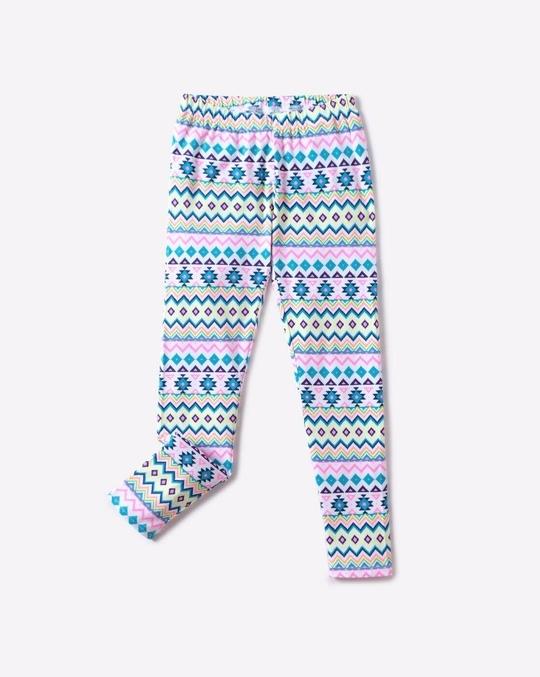 Aztec Print Leggings with Elasticated Waist