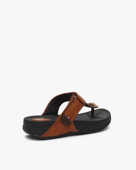 T-strap Flat Sandals with Velcro Fastening