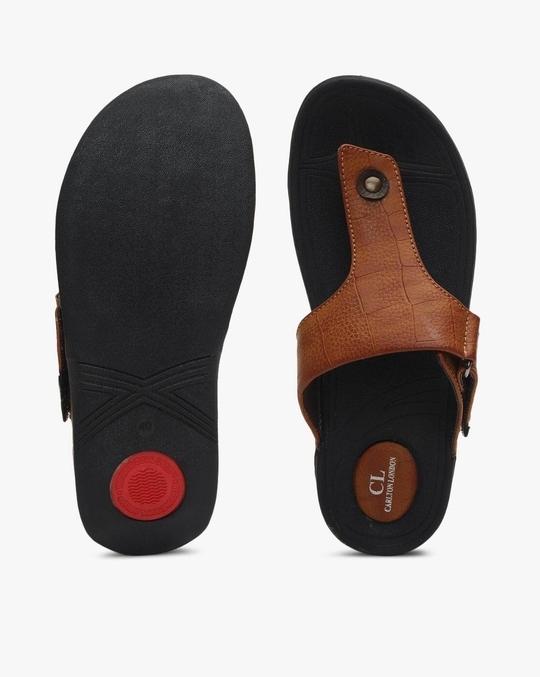 T-strap Flat Sandals with Velcro Fastening