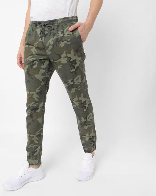 Camo Print Joggers with Elasticated Drawstring