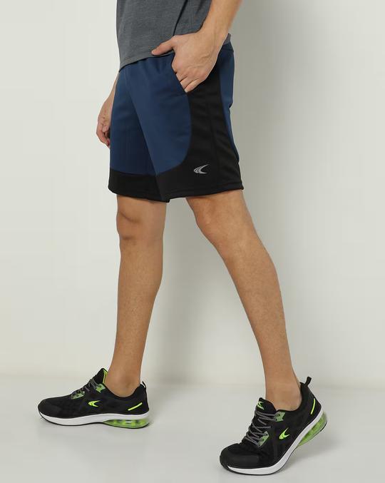 Colourblock Knit Shorts with Insert Pockets