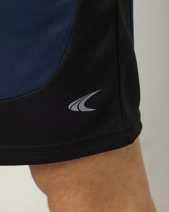 Colourblock Knit Shorts with Insert Pockets