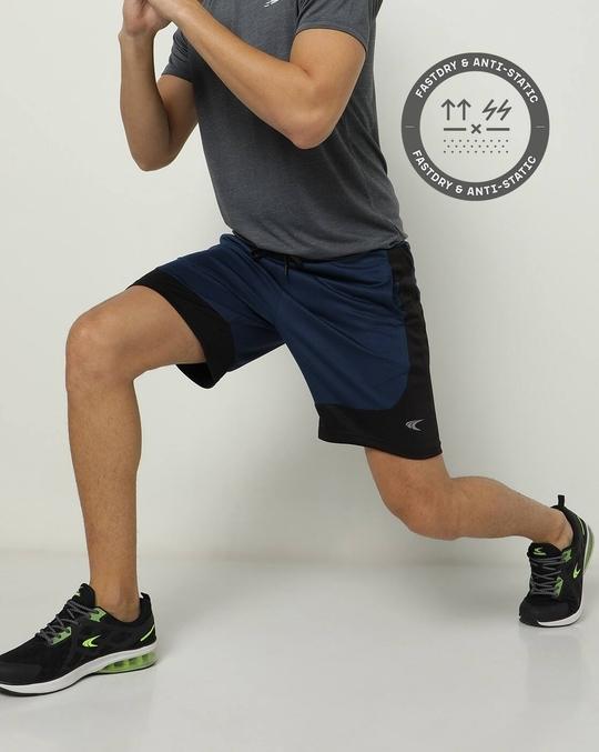 Colourblock Knit Shorts with Insert Pockets