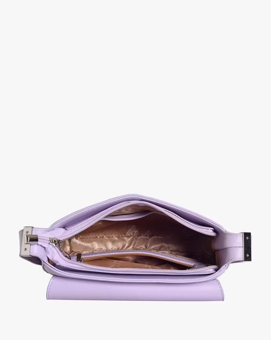 Baguette Bag with Logo Metal Accent