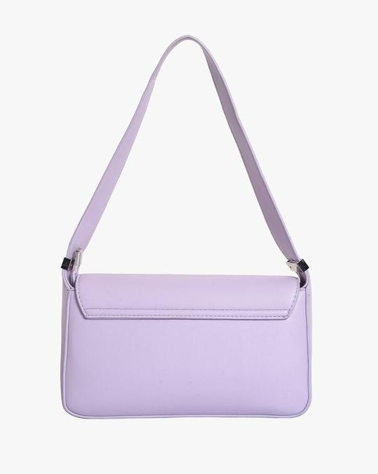 Baguette Bag with Logo Metal Accent