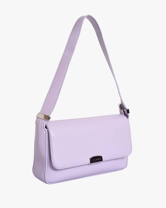 Baguette Bag with Logo Metal Accent