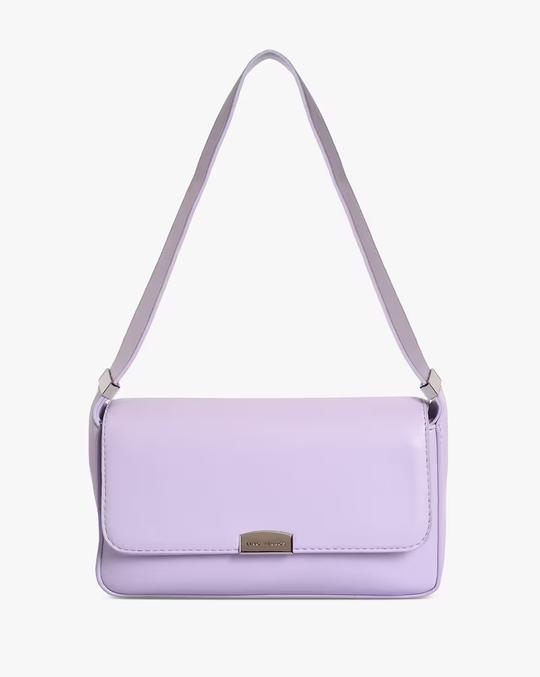 Baguette Bag with Logo Metal Accent