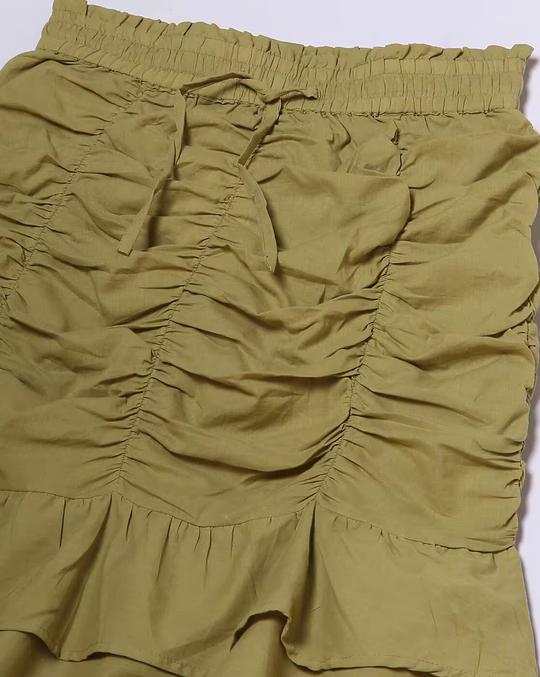 Ruched Skirt with Tie-Up