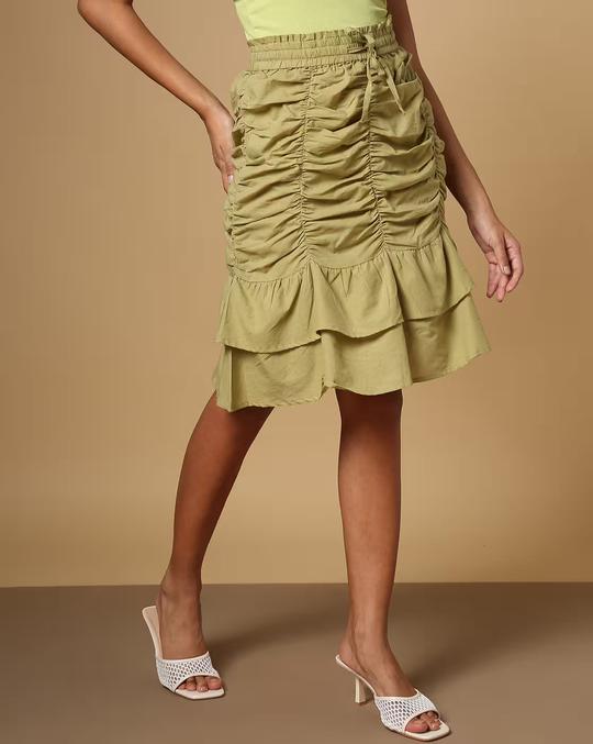 Ruched Skirt with Tie-Up