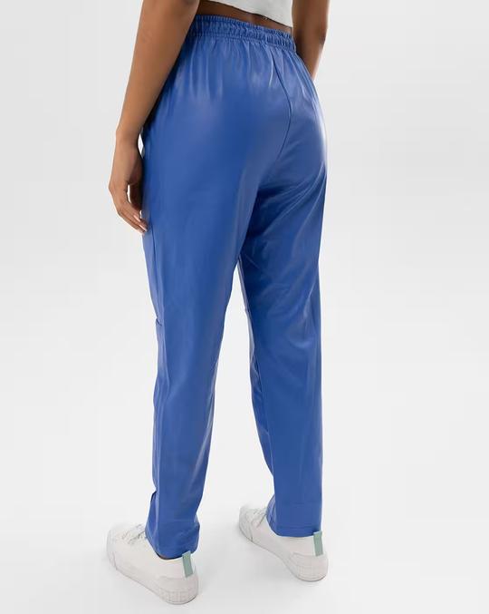 Women Straight Track Pants with Elasticated Drawstring Waist
