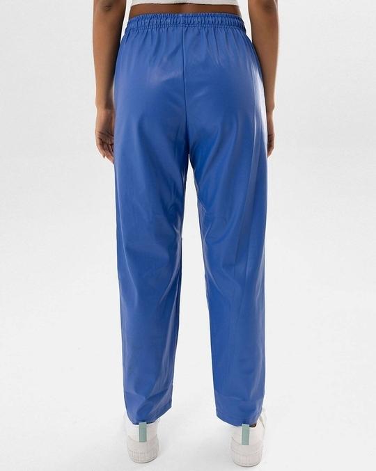 Women Straight Track Pants with Elasticated Drawstring Waist