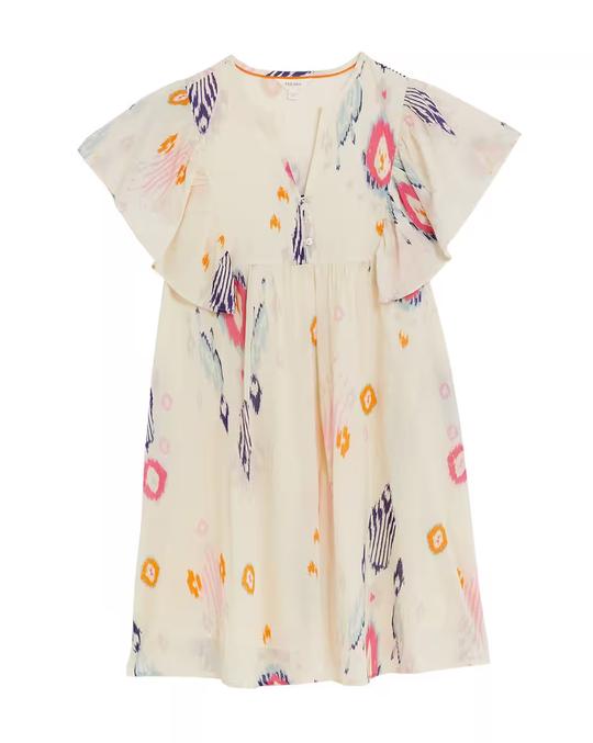 Printed V-Neck Shift Dress