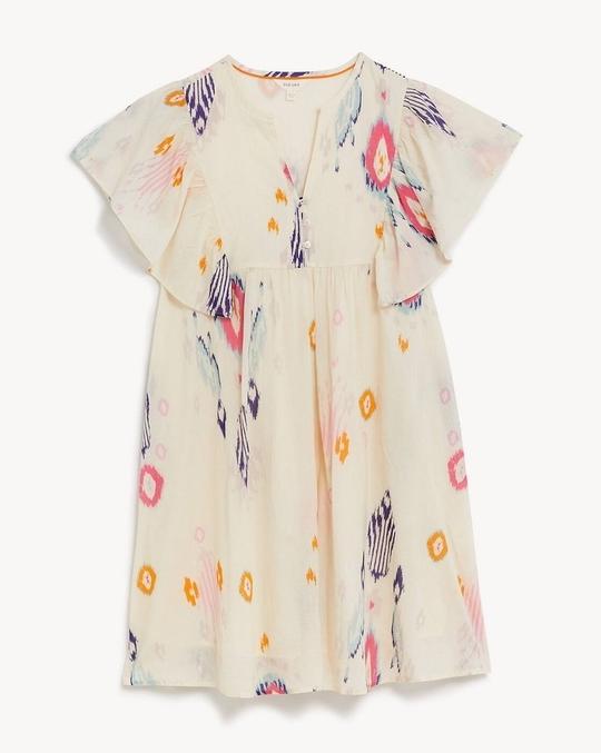 Printed V-Neck Shift Dress