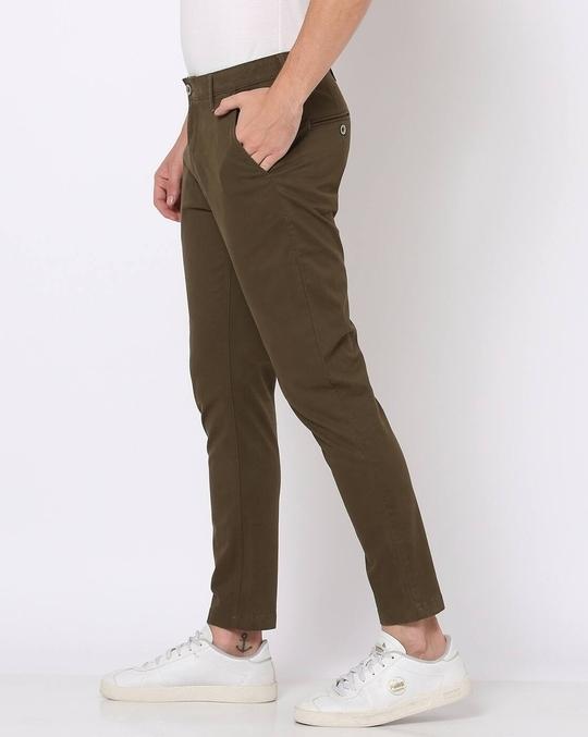 Flat-Front Cropped Fit Trousers