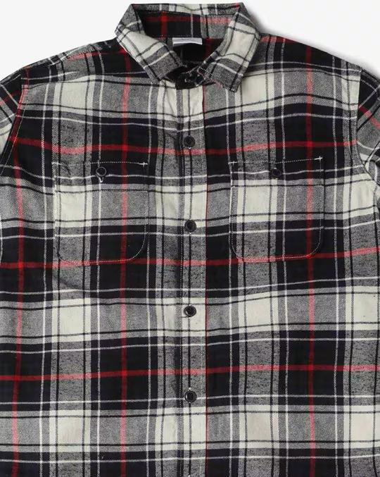 Boys Plaid Checked Relaxed Fit Flannel Shirt