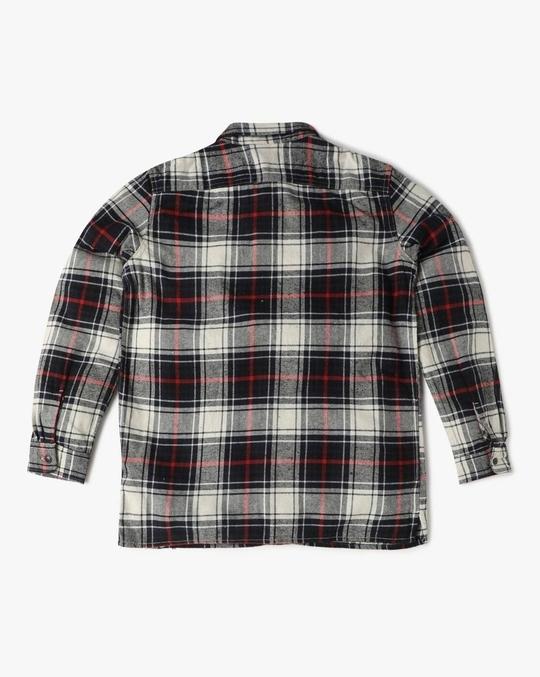 Boys Plaid Checked Relaxed Fit Flannel Shirt